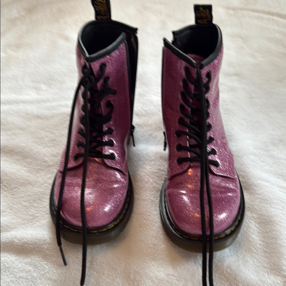 Dr. Martens Pink Combat Boots 8-Eye Patent